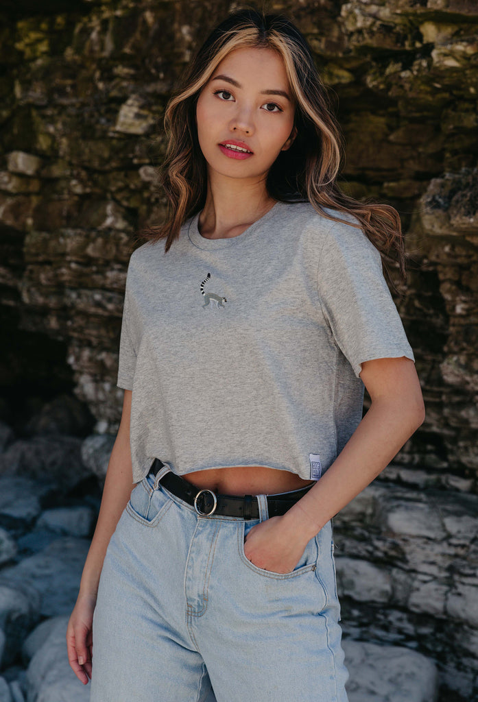 lemur womens cropped t-shirt Big Wild Thought