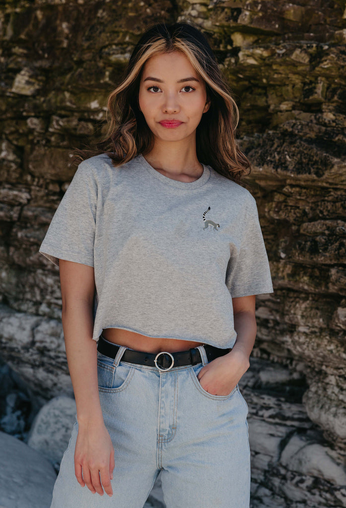lemur womens cropped t-shirt Big Wild Thought