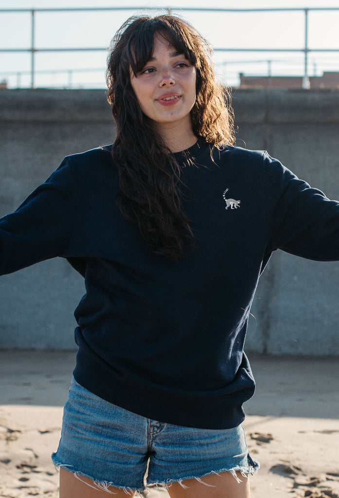 lemur womens sweatshirt Big Wild Thought