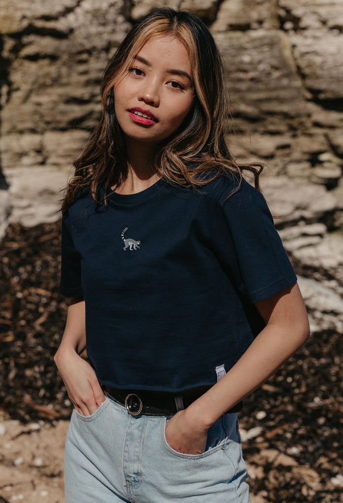 lemur womens cropped t-shirt Big Wild Thought