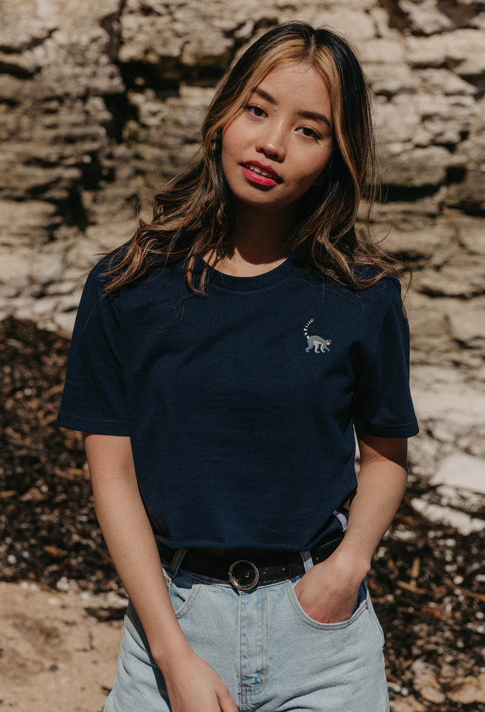 lemur womens cropped t-shirt Big Wild Thought