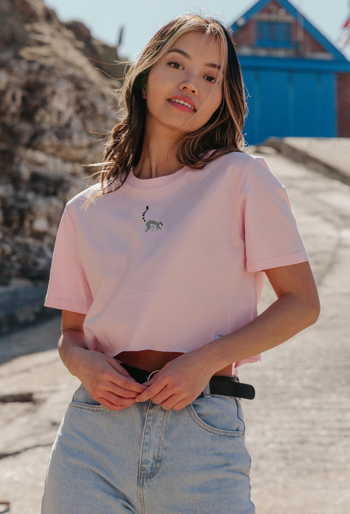 lemur womens cropped t-shirt Big Wild Thought