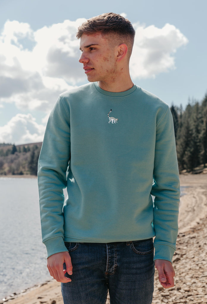 Lemur Unisex Embroidered Organic Sustainable Sweatshirt Jumper Big Wild Thought