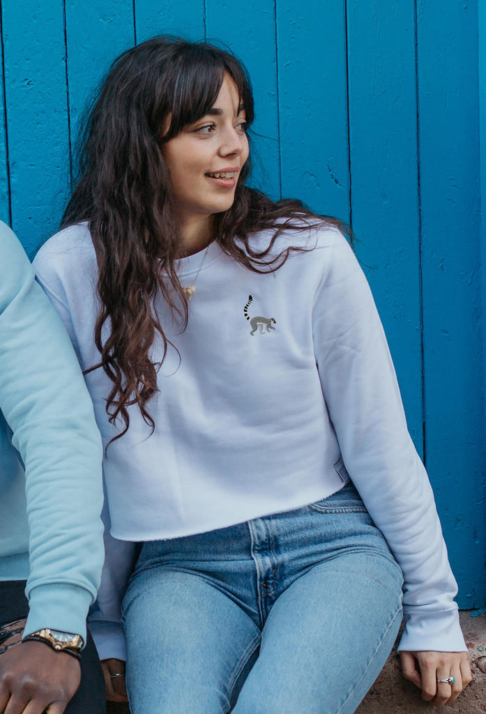 lemur womens cropped sweatshirt Big Wild Thought