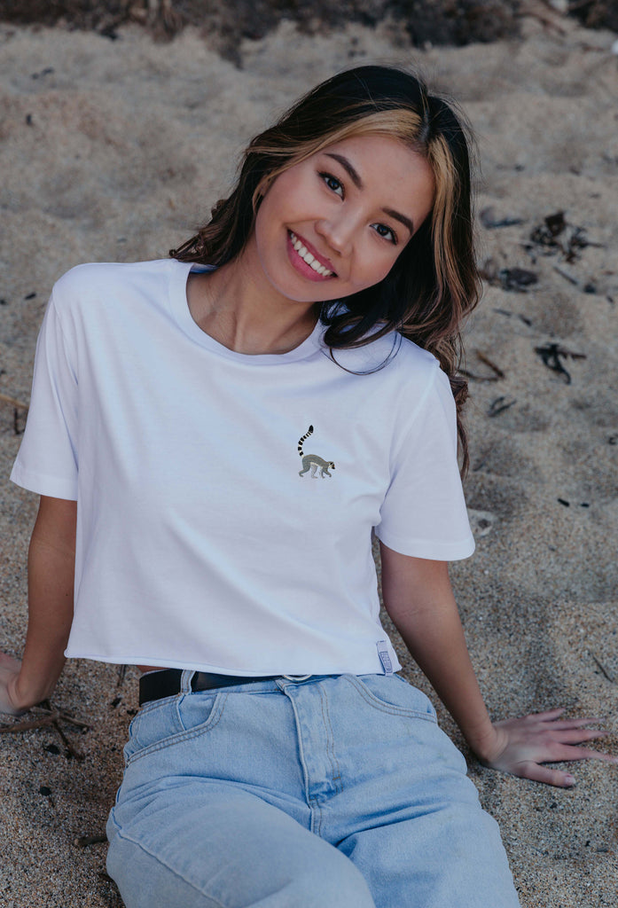 lemur womens cropped t-shirt Big Wild Thought