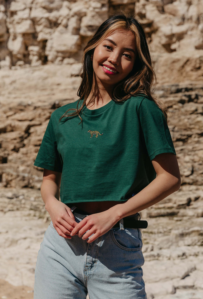 leopard womens cropped t-shirt Big Wild Thought