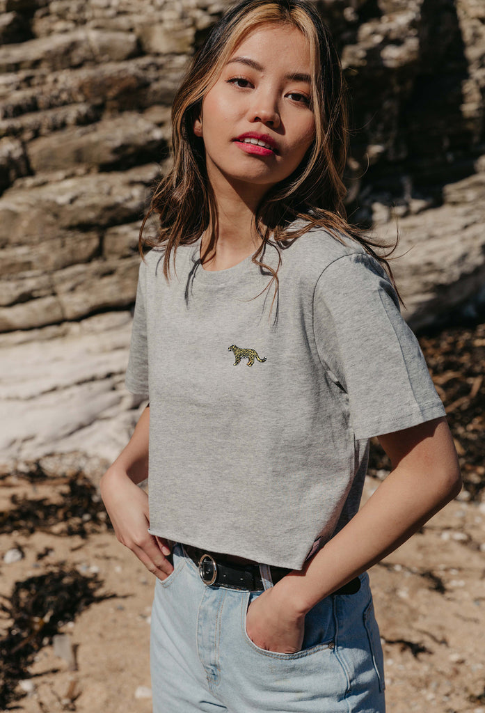 leopard womens cropped t-shirt Big Wild Thought