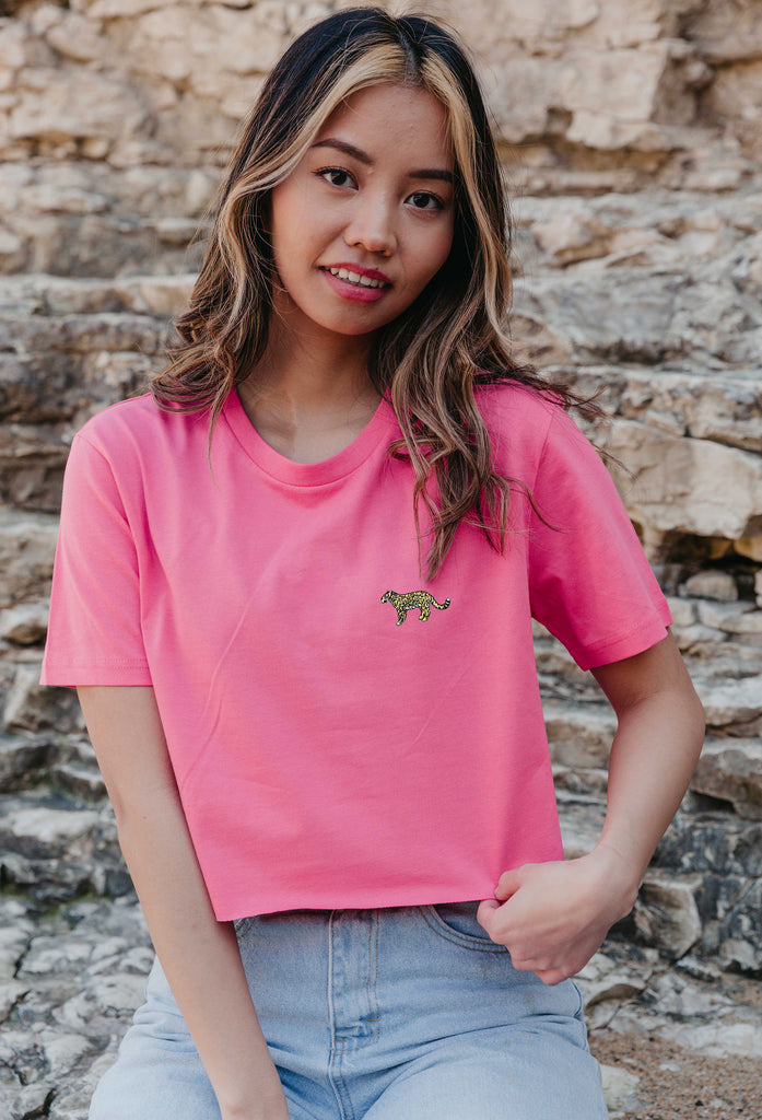 leopard womens cropped t-shirt Big Wild Thought