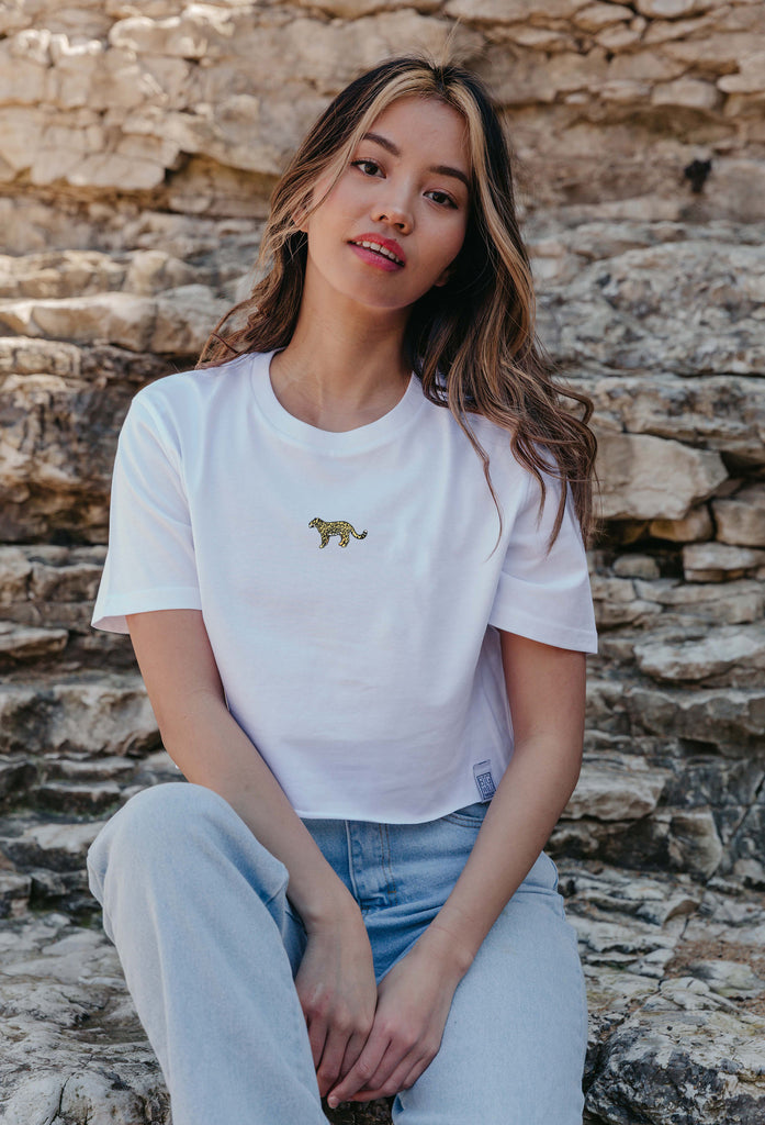 leopard womens cropped t-shirt Big Wild Thought