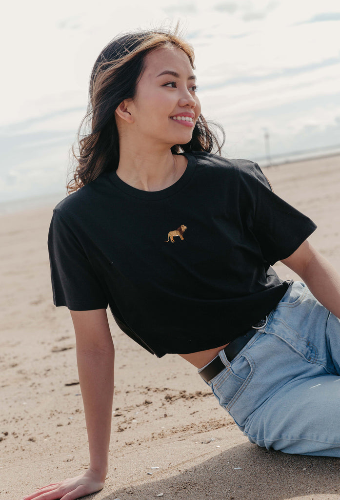 lion womens cropped t-shirt Big Wild Thought