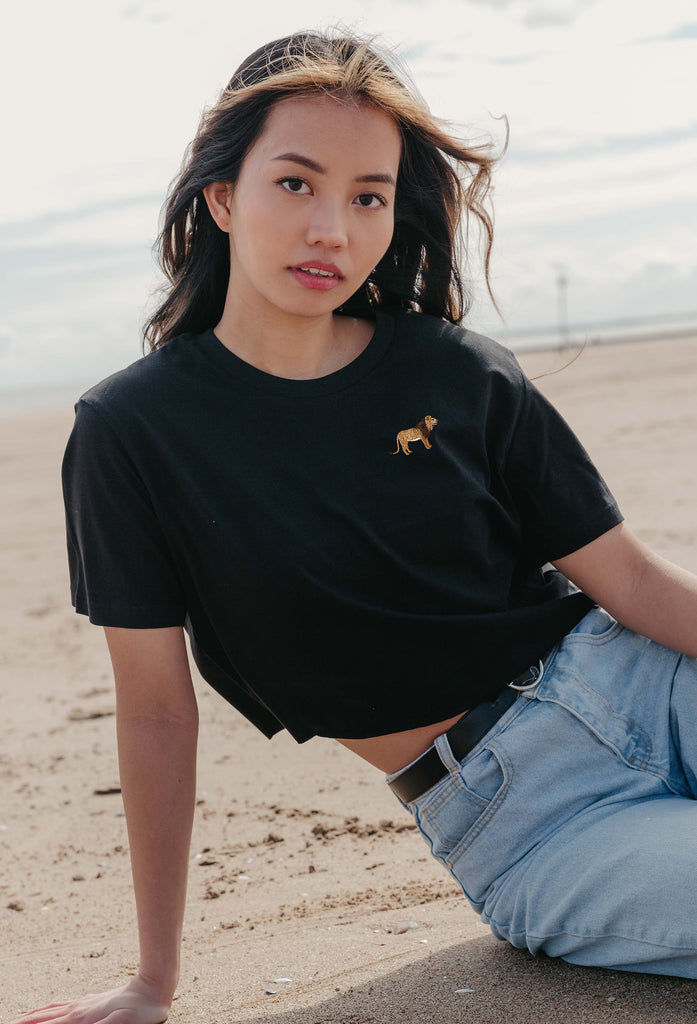 lion womens cropped t-shirt Big Wild Thought