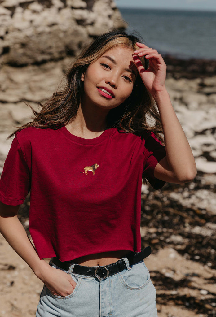 lion womens cropped t-shirt Big Wild Thought