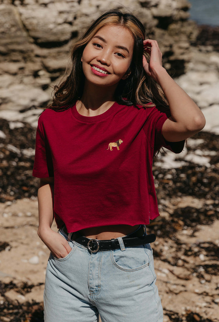 lion womens cropped t-shirt Big Wild Thought