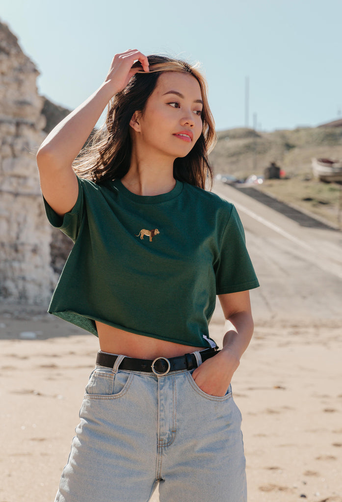 lion womens cropped t-shirt Big Wild Thought