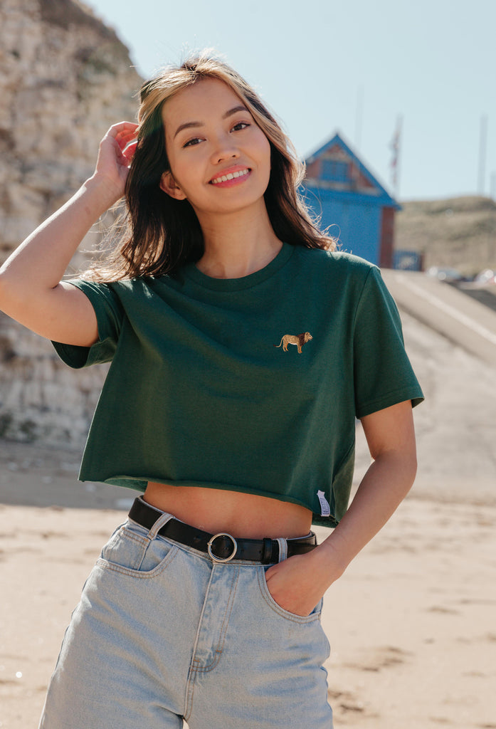 lion womens cropped t-shirt Big Wild Thought