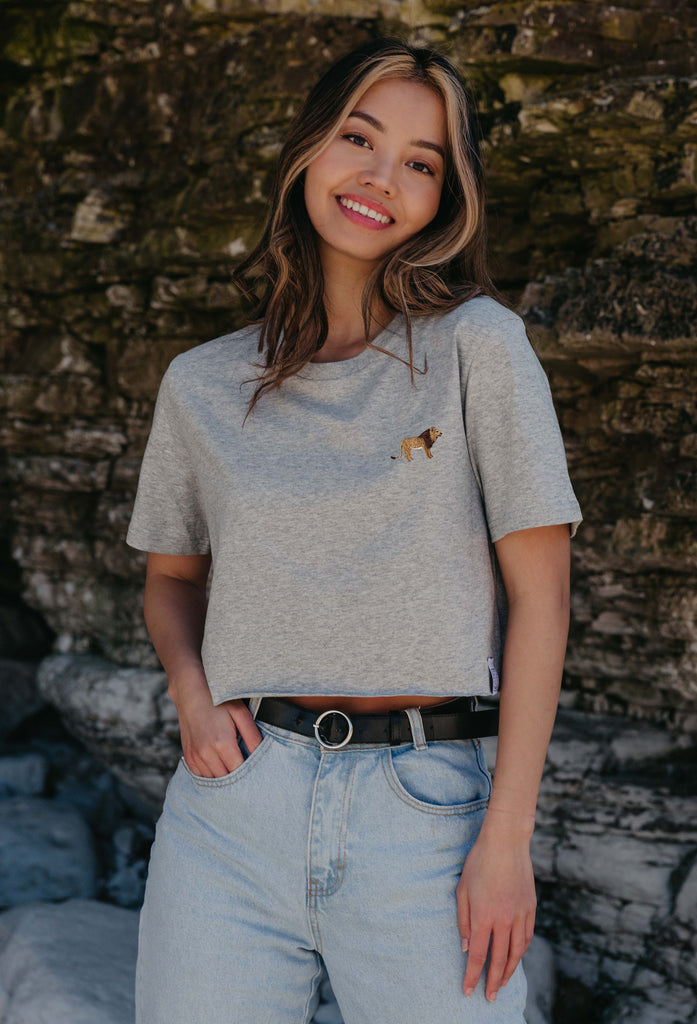 lion womens cropped t-shirt Big Wild Thought