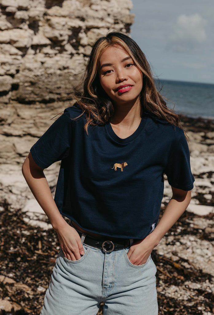 lion womens cropped t-shirt Big Wild Thought