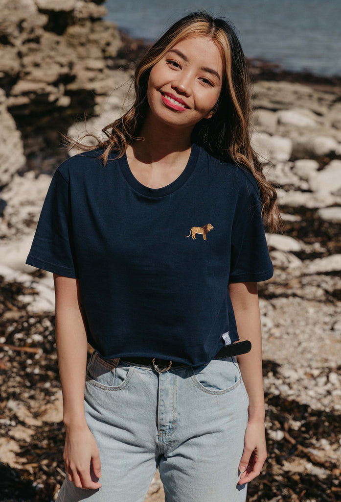 lion womens cropped t-shirt Big Wild Thought