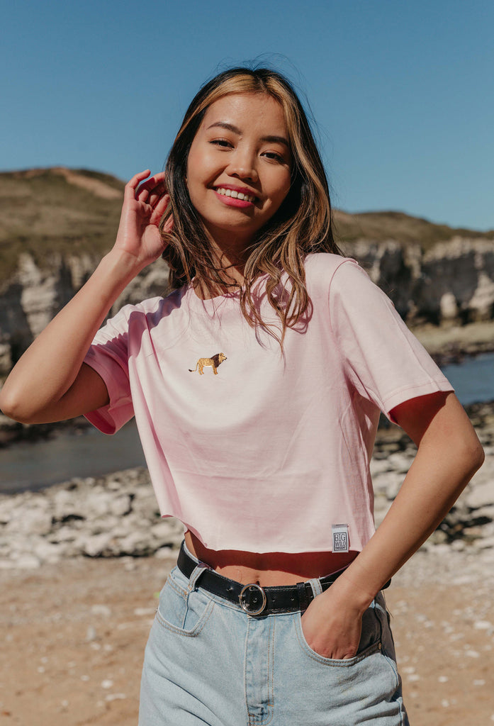 lion womens cropped t-shirt Big Wild Thought