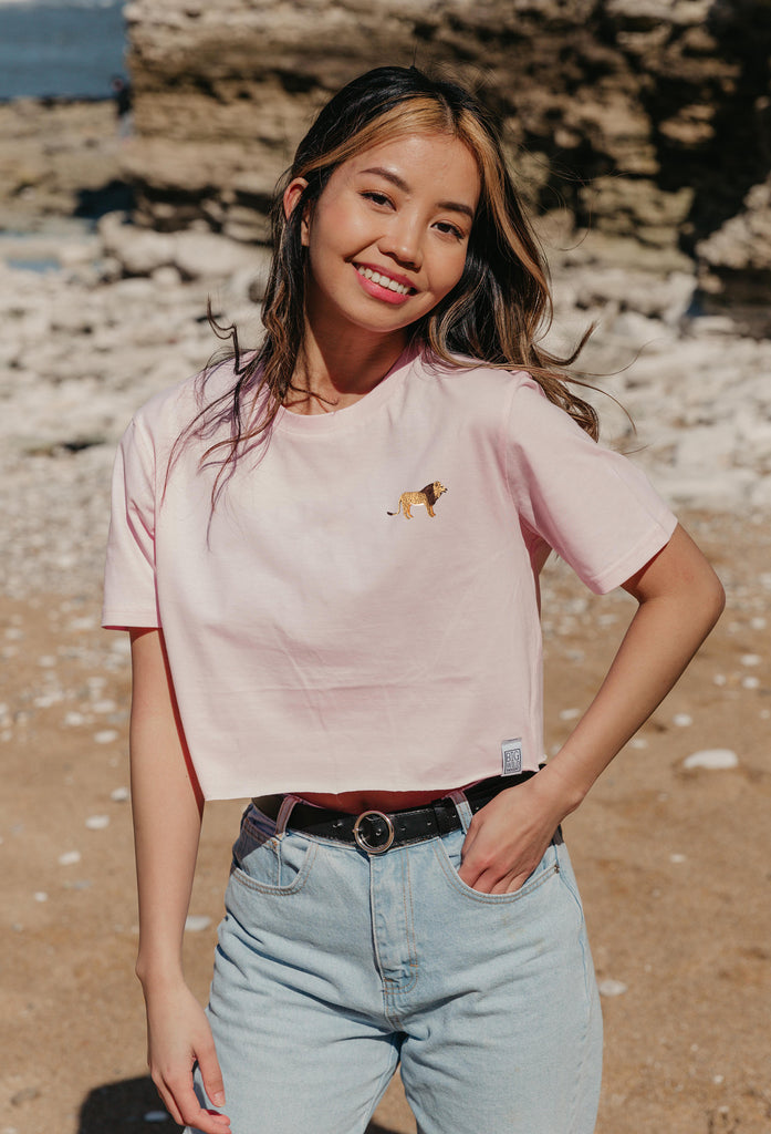 lion womens cropped t-shirt Big Wild Thought