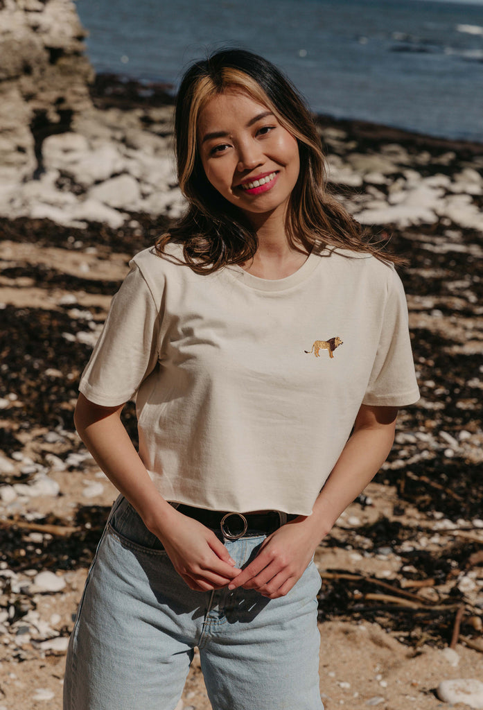 lion womens cropped t-shirt Big Wild Thought