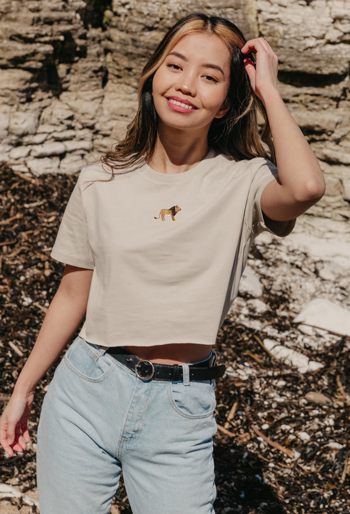 lion womens cropped t-shirt Big Wild Thought