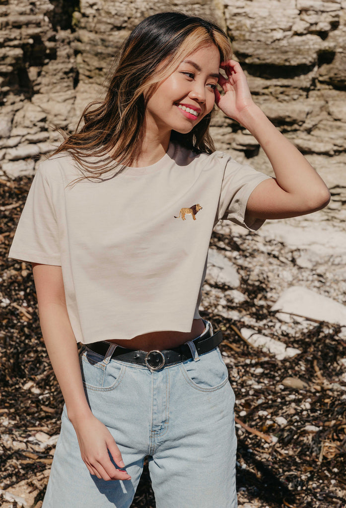lion womens cropped t-shirt Big Wild Thought