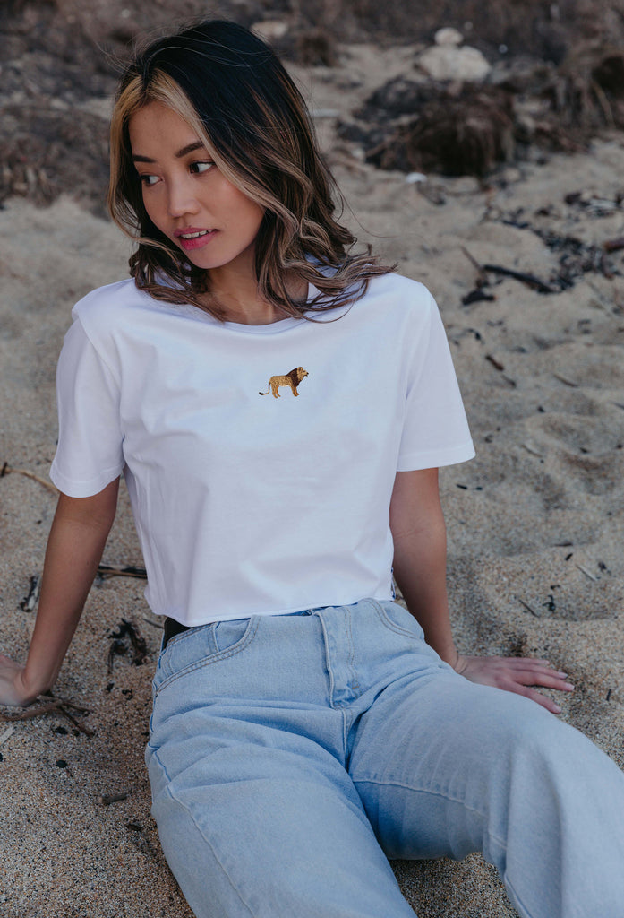 lion womens cropped t-shirt Big Wild Thought