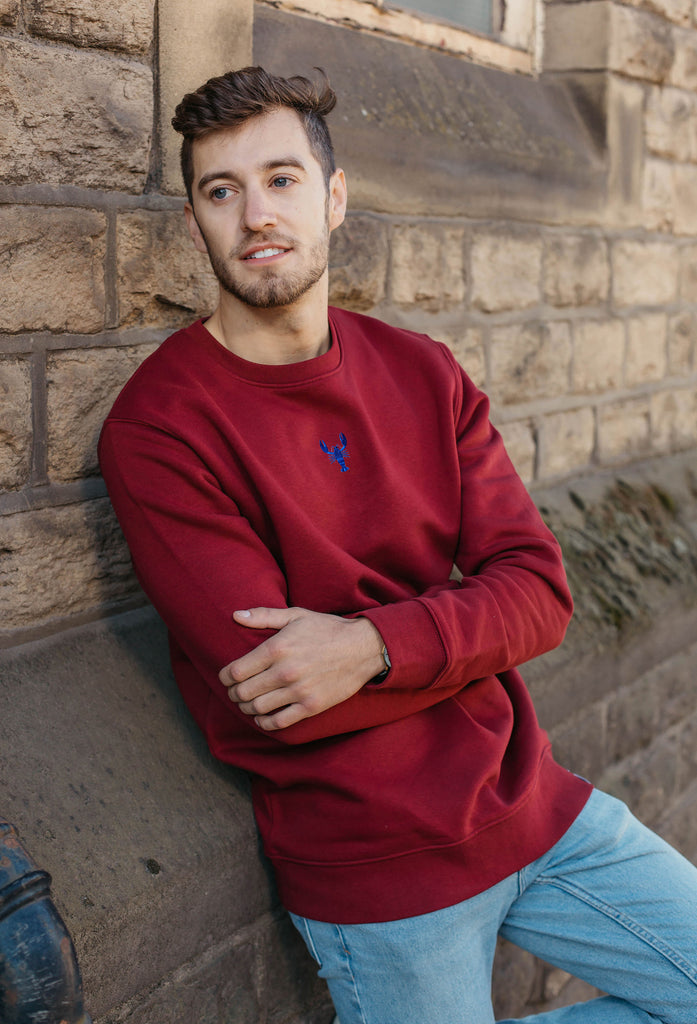 Lobster Unisex Embroidered Organic Sustainable Sweatshirt Jumper Big Wild Thought
