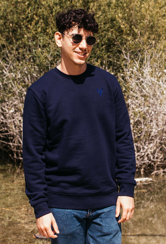 Lobster Unisex Embroidered Organic Sustainable Sweatshirt Jumper Big Wild Thought