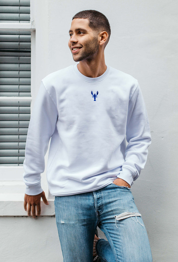 Lobster Unisex Embroidered Organic Sustainable Sweatshirt Jumper Big Wild Thought