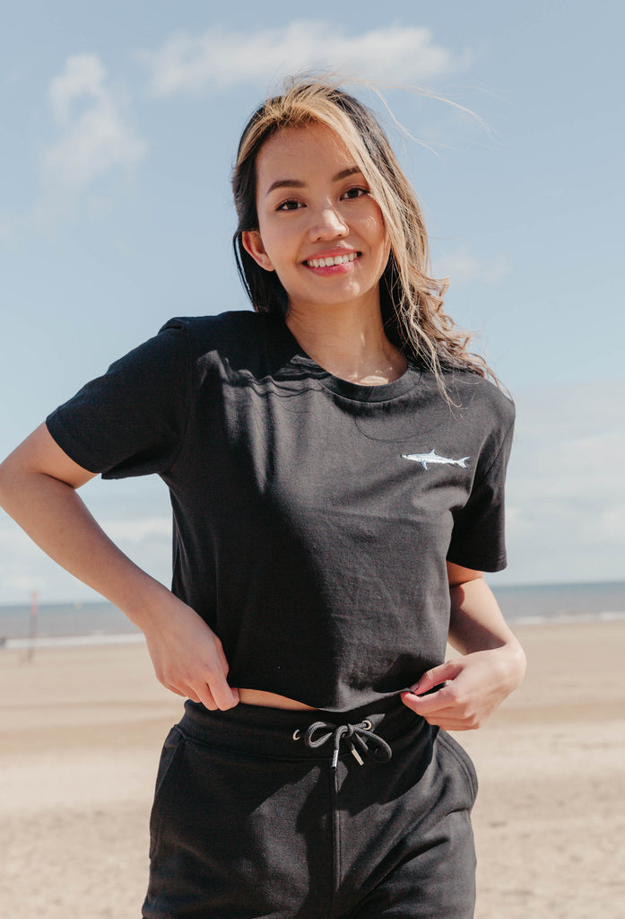mako shark womens cropped t-shirt Big Wild Thought