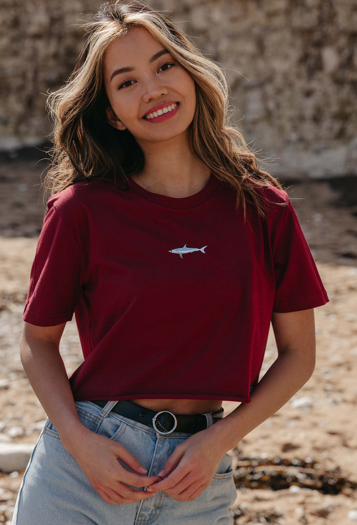 mako shark womens cropped t-shirt Big Wild Thought