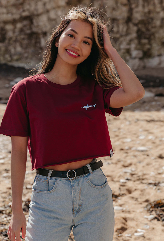 mako shark womens cropped t-shirt Big Wild Thought