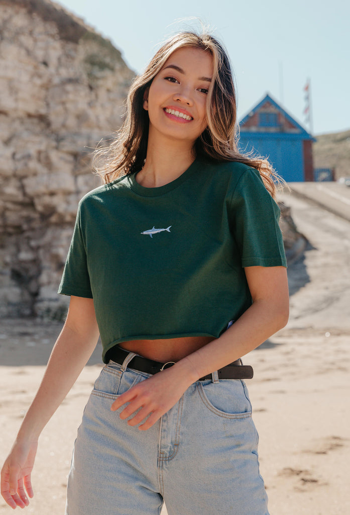 mako shark womens cropped t-shirt Big Wild Thought