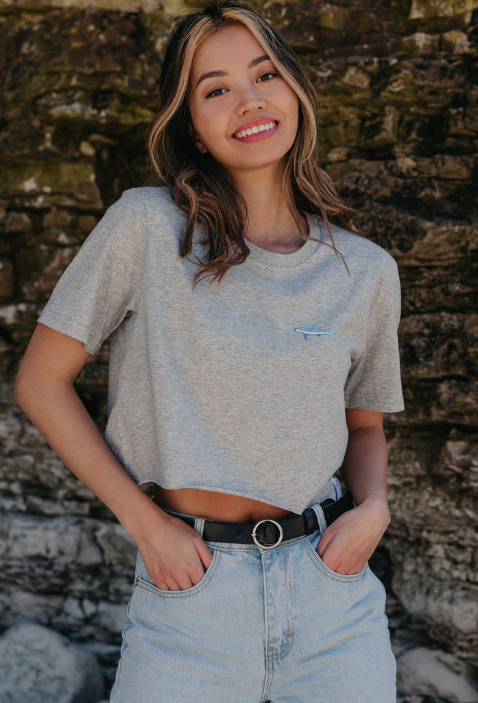 mako shark womens cropped t-shirt Big Wild Thought