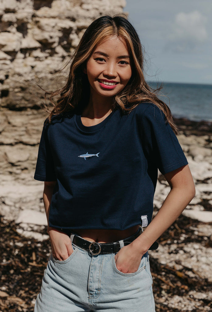 mako shark womens cropped t-shirt Big Wild Thought