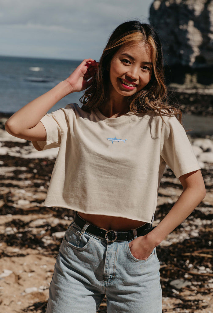 mako shark womens cropped t-shirt Big Wild Thought