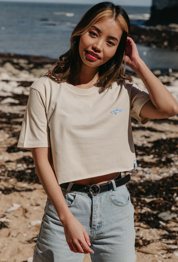 mako shark womens cropped t-shirt Big Wild Thought