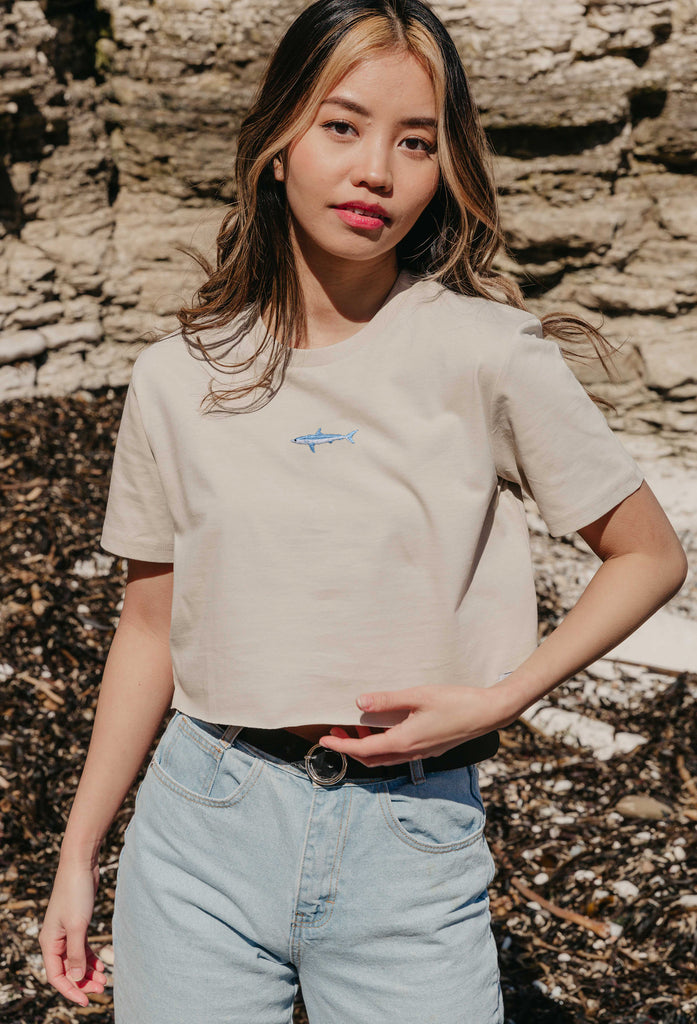 mako shark womens cropped t-shirt Big Wild Thought