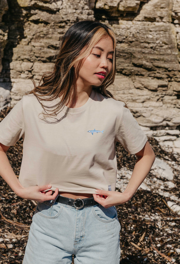 mako shark womens cropped t-shirt Big Wild Thought