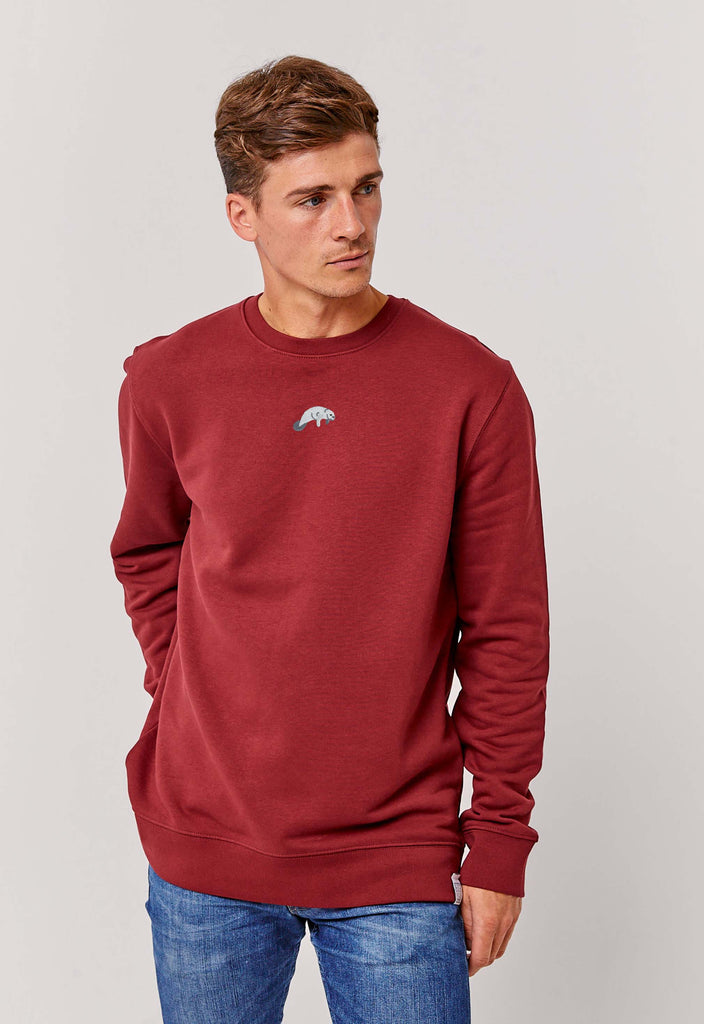 Manatee Unisex Embroidered Organic Sustainable Sweatshirt Jumper Big Wild Thought