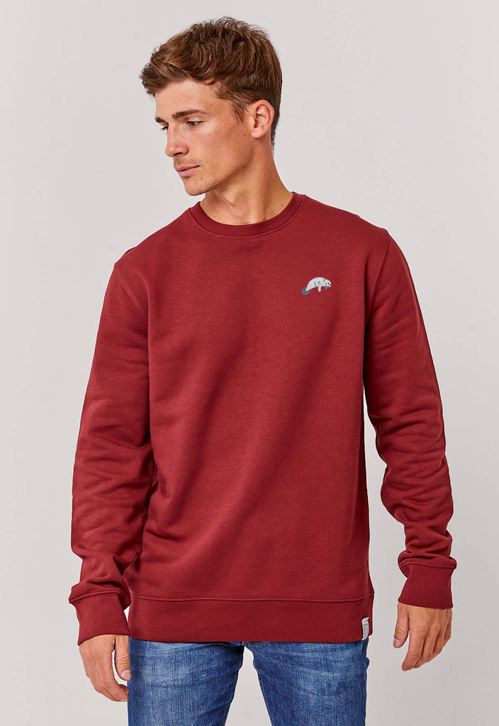 Manatee Unisex Embroidered Organic Sustainable Sweatshirt Jumper Big Wild Thought