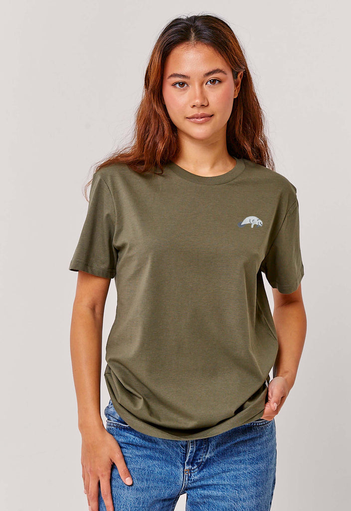manatee womens t-shirt Big Wild Thought