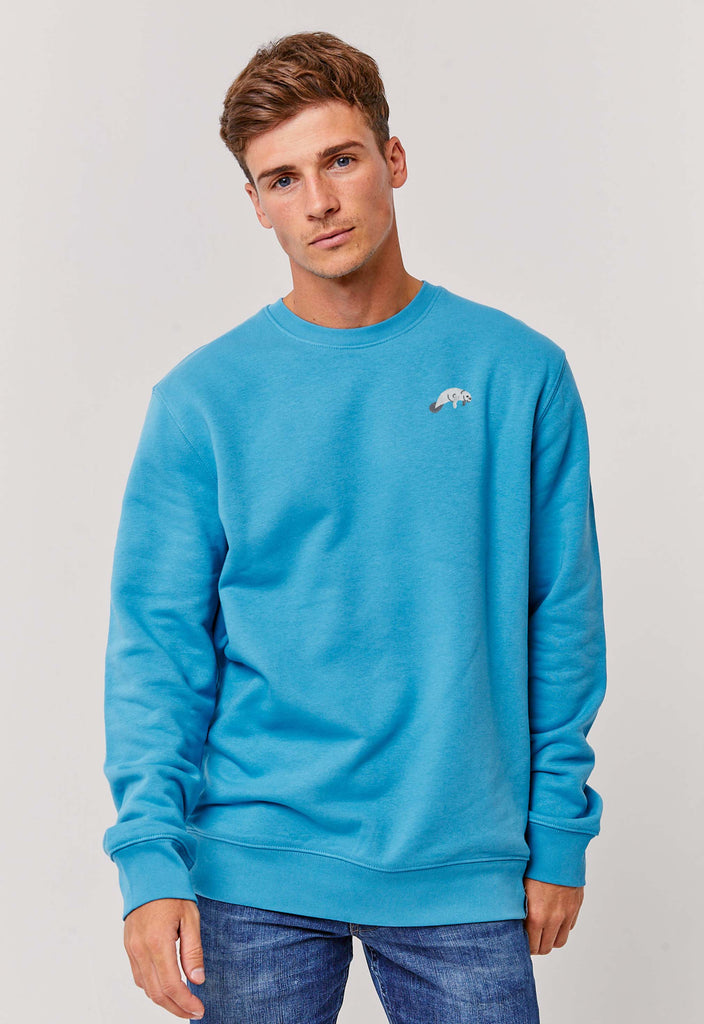 Manatee Unisex Embroidered Organic Sustainable Sweatshirt Jumper Big Wild Thought