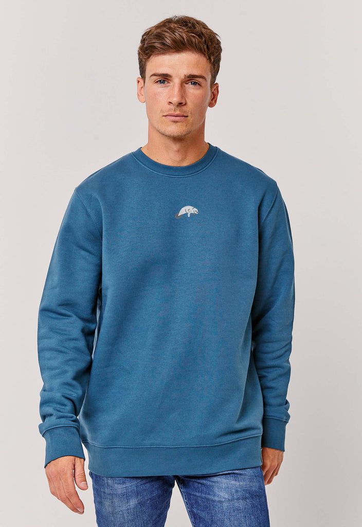 Manatee Unisex Embroidered Organic Sustainable Sweatshirt Jumper Big Wild Thought