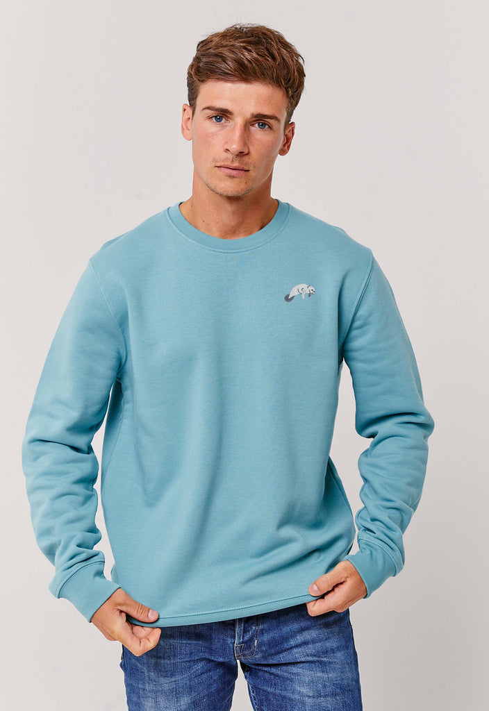 Manatee Unisex Embroidered Organic Sustainable Sweatshirt Jumper Big Wild Thought