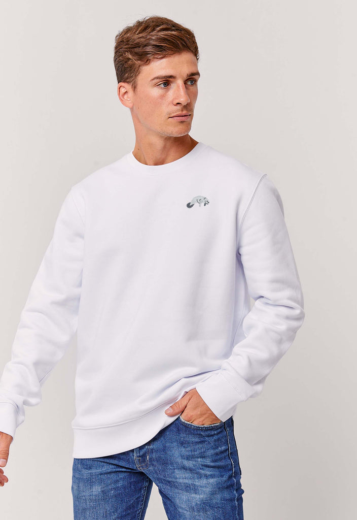 Manatee Unisex Embroidered Organic Sustainable Sweatshirt Jumper Big Wild Thought
