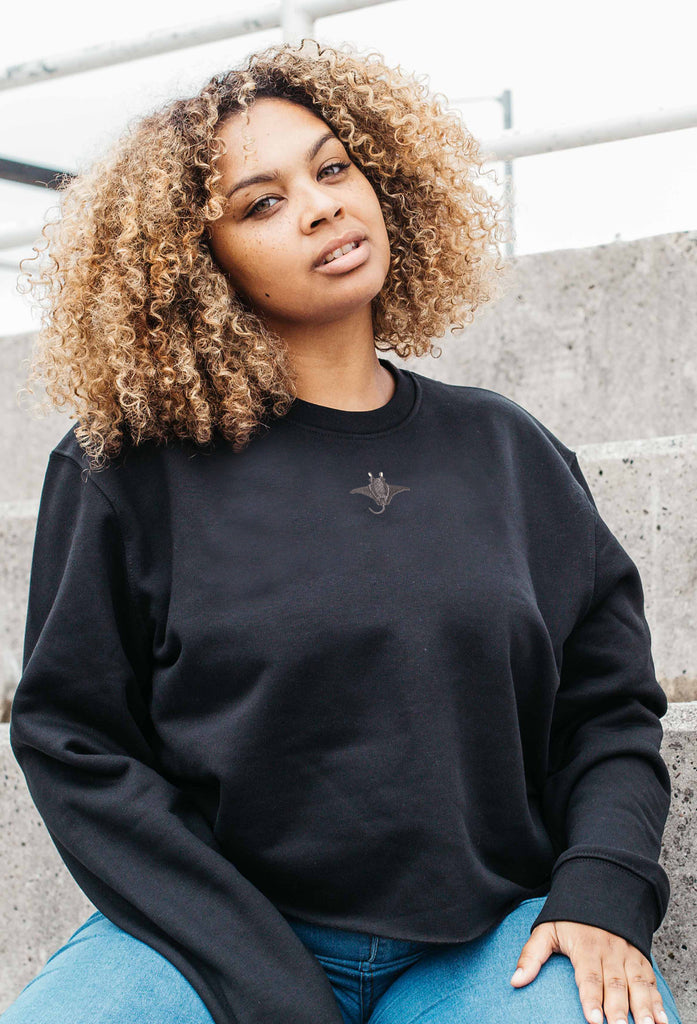 manta ray womens cropped sweatshirt Big Wild Thought