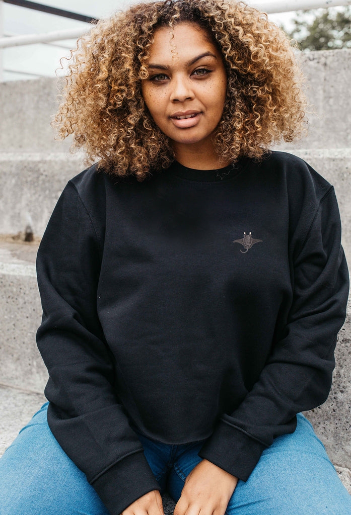 manta ray womens cropped sweatshirt Big Wild Thought